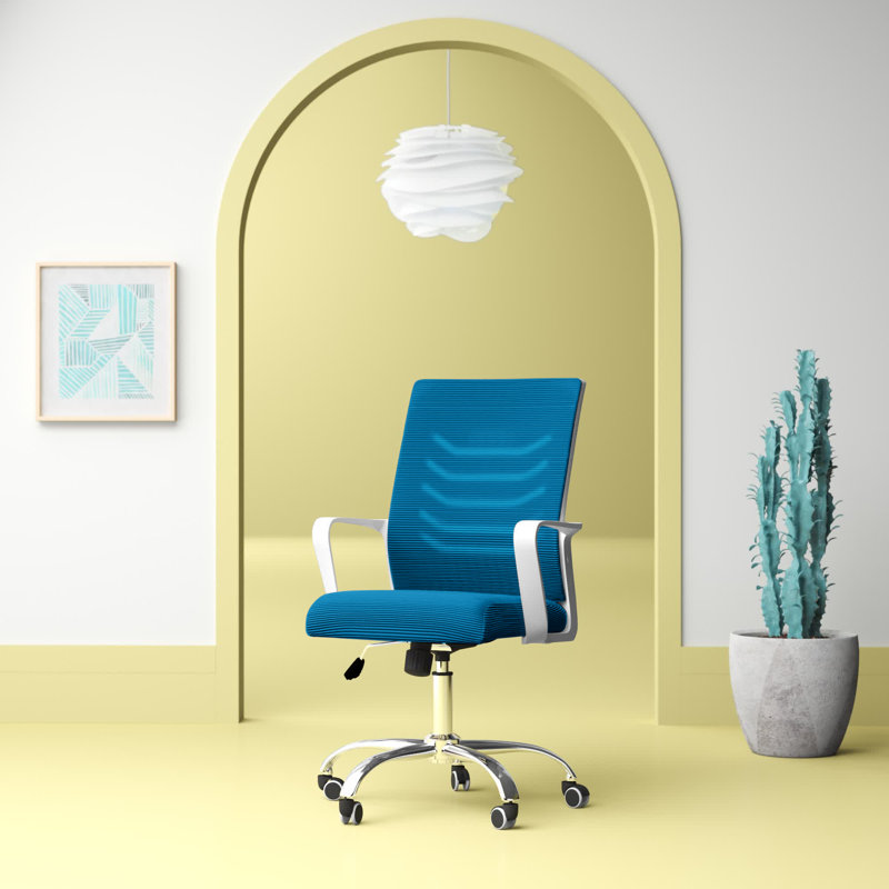Fauteuil de conférence en filet Accrington, Aigue-marine, Blanc