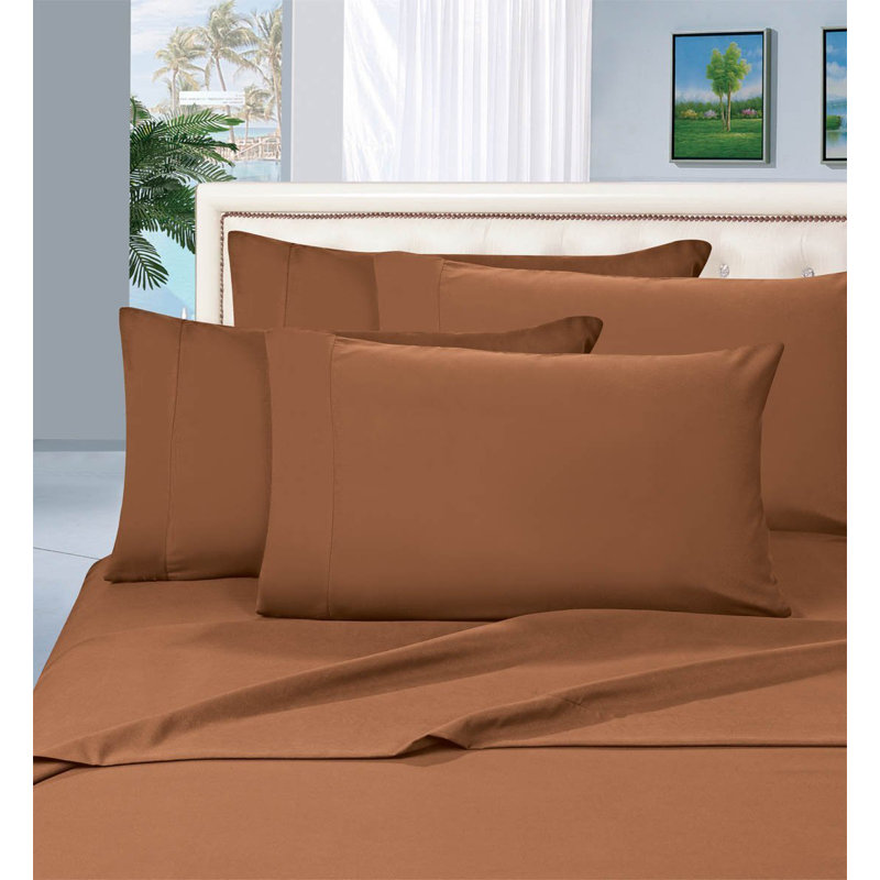 Elegant Comfort Luxurious 1500 Premium Hotel Quality Microfiber Three Line Embroidered Softest Bed Sheet Set, Wrinkle and Fade Resistant