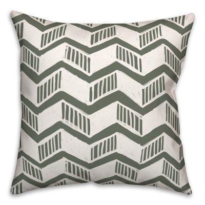 Sage Chevron Outdoor Throw Pillow
