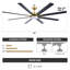 Ventilateur de plafond à 72 pales de 72 po en aluminium DEL avec lumière à intensité variable et télécommande-107162104-107162107