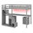 Loft Bed With Two Chest Of Drawers, Desk And Light Strip-1790599419