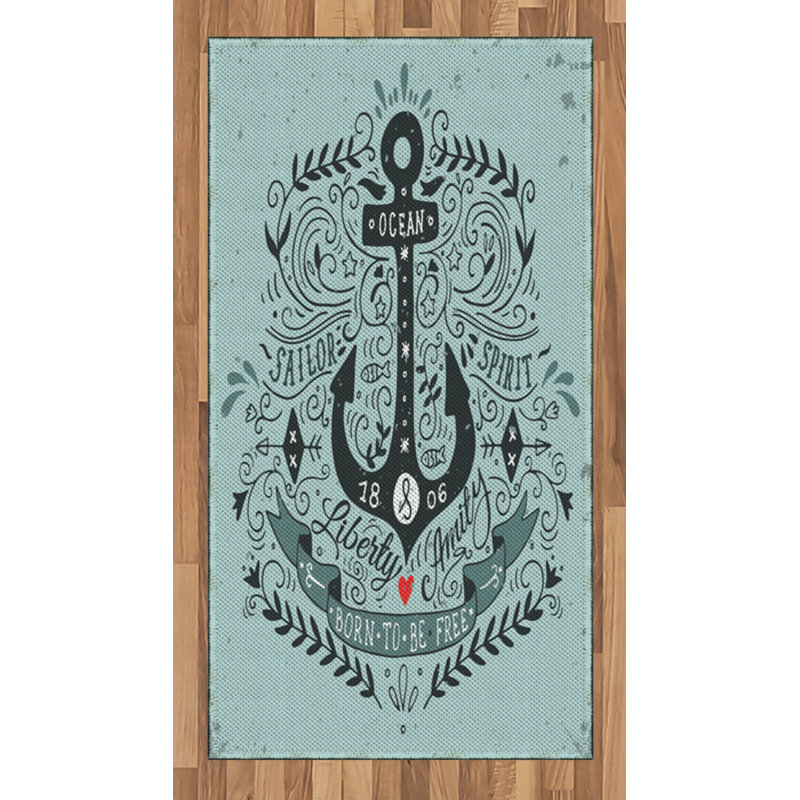 Navy High Density Long Fiber Poly Threads Decorative Area Rug Carpet, Rectangle 2'7" x 5'