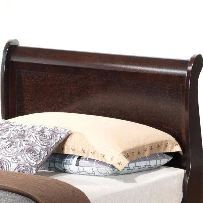 Charmant lit cerise traditionnel, Lit simple, Cappuccino
