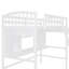 Lit mezzanine avec tablettes de rangement, bureau et échelle
