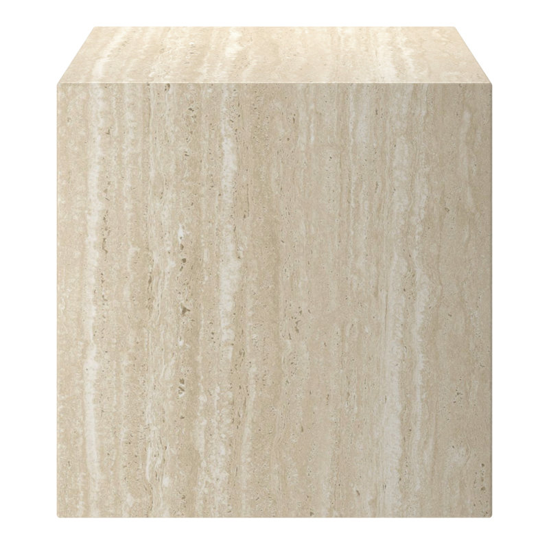 Contemporary ECC Concrete Contract Grade Square Accent Table - Travertine, 15.75" H x 15.75" W x 15.75" D