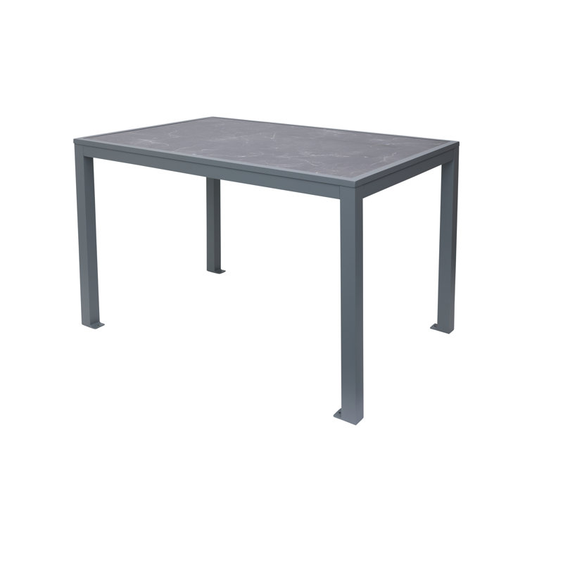 Surf Inlay 4 Person 48'' L x 40'' H Faux Marble Dining Table, Gray