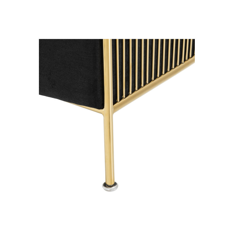 Knox Barrel Chair, Black Terylene Blend, Brass