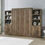 Demi-lit escamotable à ouverture et fermeture semi-automatique avec 1 tablette de rangement d'armoire latérale, lit économiseur d'espace idéal pour la chambre d'amis, la chambre à coucher, la chambre d'amis, le bureau personnel-2110307736-2085815274-2082985942