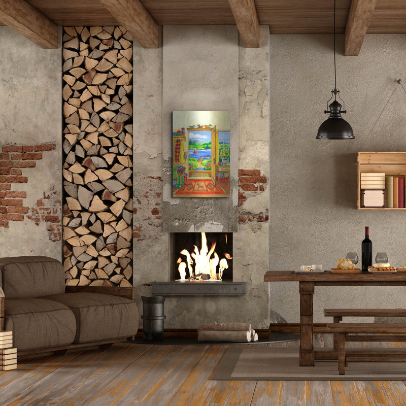  «Getaway Cabin» par Geraldine Aikman, art mural en métal, 24 po x 36 po, H 36 po x l 24 po