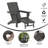 Avir Commercial All-Weather Adirondack Chair with Pullout Ottoman & Cupholder-210756628