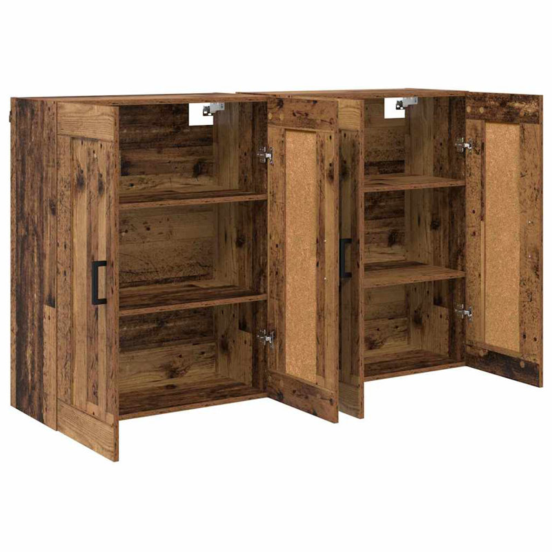  Wall-Mounted Cabinet 2 Pcs Black Oak 69.5 X 34 X 90 Cm, Old Wood