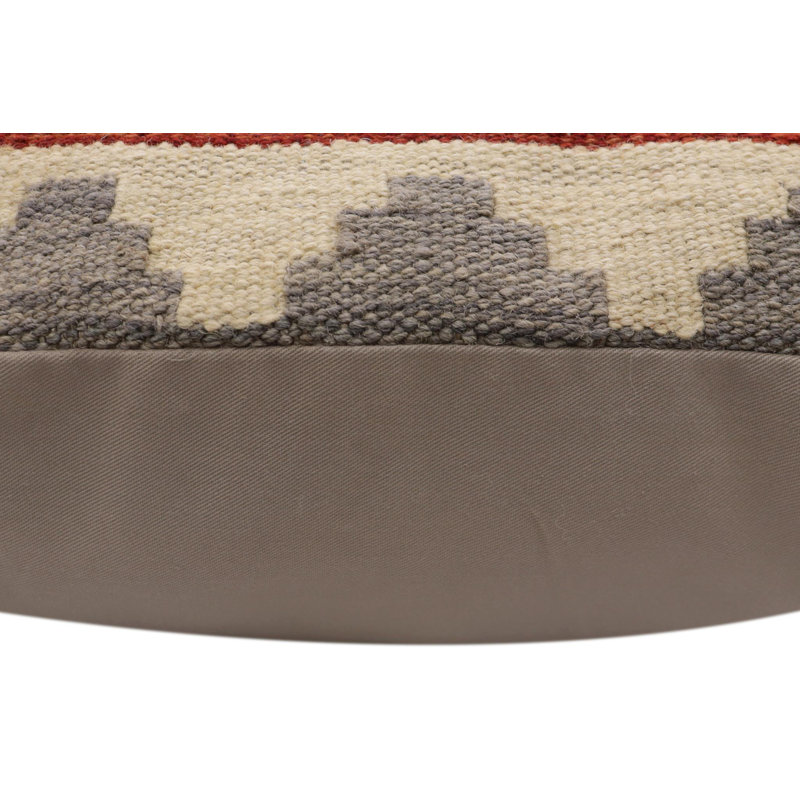 Coussin rustique Kilim, H 20 po x l 20 po, Beige / rouge / vert / bleu