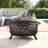Mast Round Wood-Burning Bronze Finish Crossweave Fire Pit with Screen and Poker - 36"-348244429-348244416