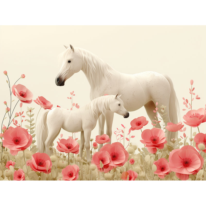Rideau de douche Horses - Décoration de salle de bain Nature, H 73 po x l 70 po