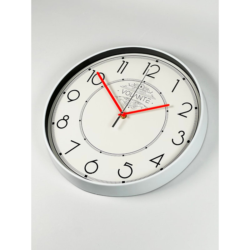 Androulla Wall Clock, White/Red