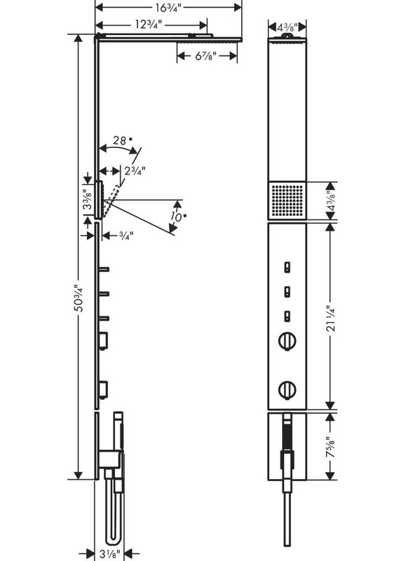 AXOR Showercomposition Shower Column Set,1.75 GPM, Chrome