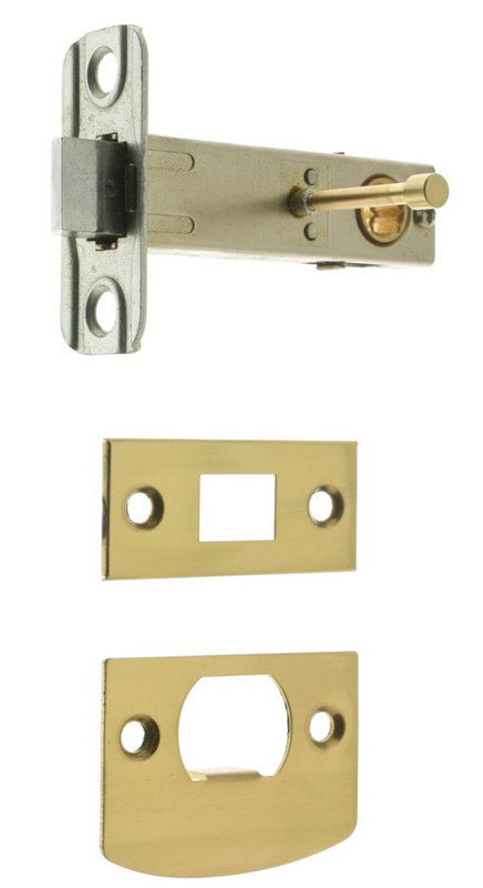 Polished Brass Privacy Tubular Latch with 2-3/8-Inch Backset