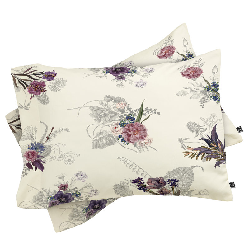 Modern & Contemporary Polyester Floral Comforter, Cream, Twin Comforter + 2 Standard Shams