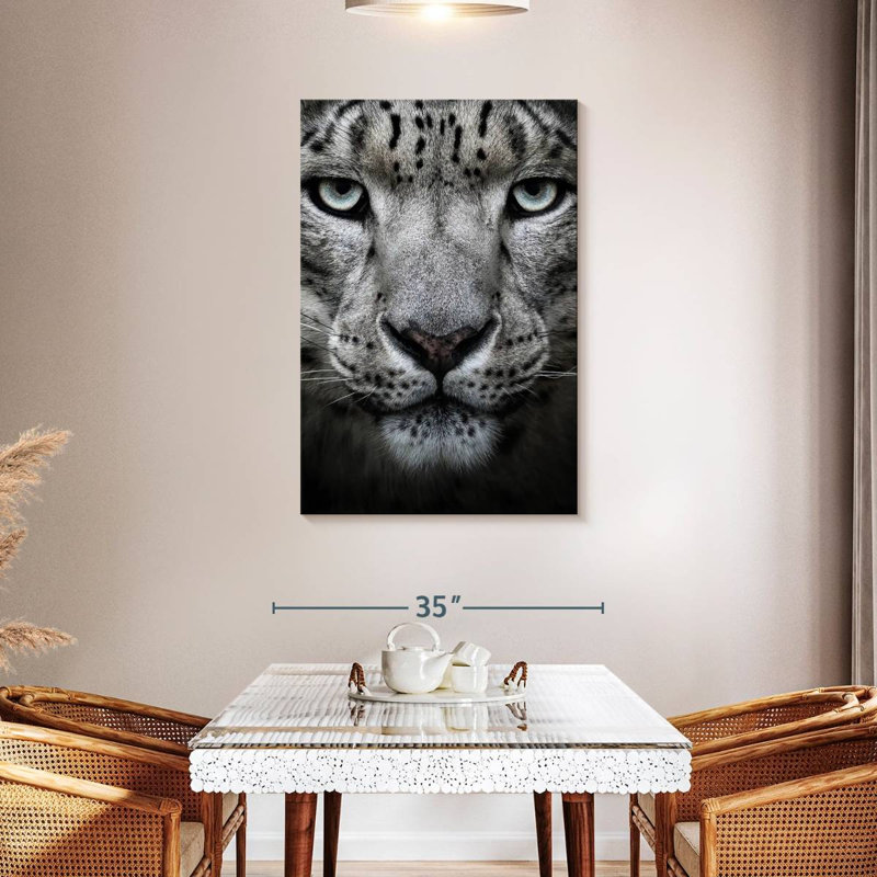 Brampt Snow Leopard Face, 45" H x 30" W