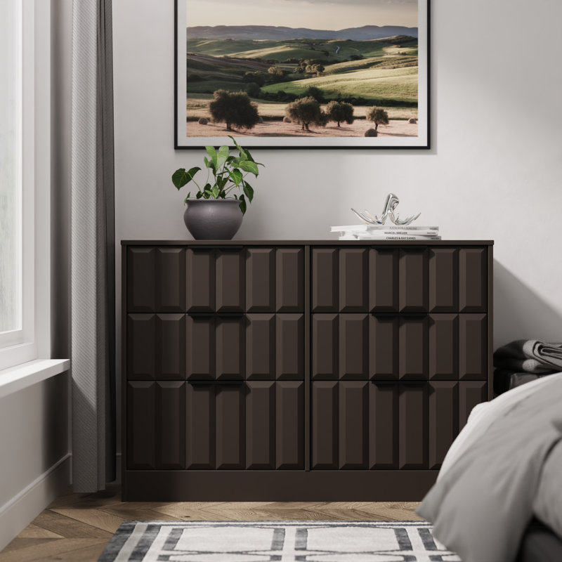 Besian 6 Drawer Wide Chest (Ready Assembled), Graphite