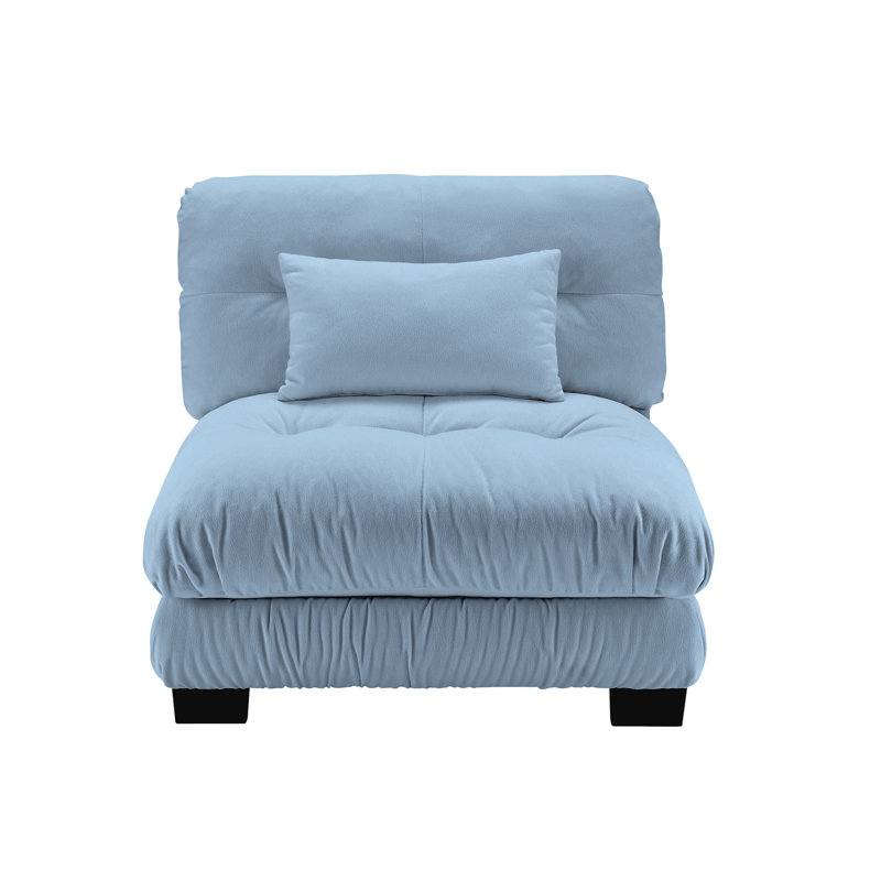 27 Armless Sofa W/1 Pillow - Blue
