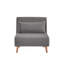 Fauteuil-lit moderne en velours pliable avec passepoil - dossier réglable à 3 positions, se transforme en lit en 10 secondes, comprend un oreiller, un canapé-lit gris pour économiser de l'espace-575453596