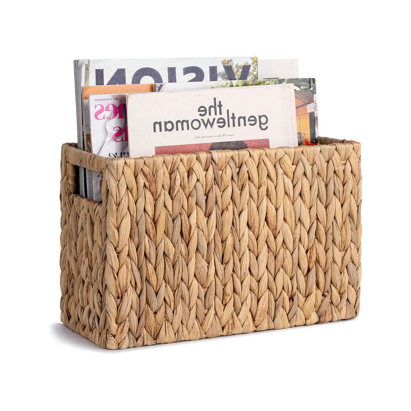 Bayou Breeze Hand-Woven Magazine Holder, Magazine Wicker Basket for ...