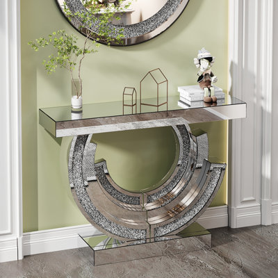 Console en verre à miroir 47,9 "avec diamant 3C Crush