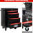 20" Rolling Tool Storage Cabinet With 4 Drawers - Bearing Slides, Steel Black&Red, , Lock Protection Metal 4 Chest Slide Cabinet, Steel, Extra For Tools