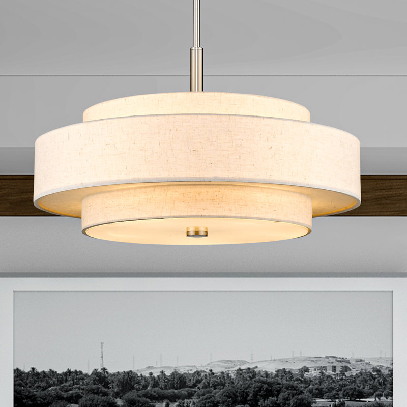 Flaire 5-Light Chandelier, Nickel brossé, Gruau