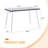 Modern minimalist rectangular dining table, suitable for 4-6 people. Tempered glass countertop+lower MDF board,imitation marble texture, silver metal tapered legs. Suitable for minimalist restaurants.