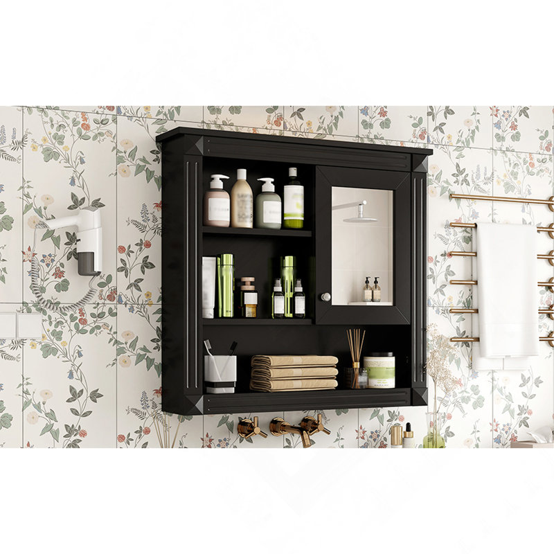 32'' Bathroom Wall Cabinet with Mirror, Wall Mounted Medicine Cabinet with 4 Shelves, Mirrored Door Over Toilet Storage Cabinet& Adjustable Shelves