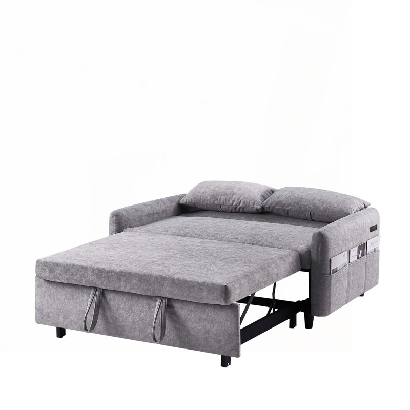 Canapé-lit Divyanshi, Microfibre grise