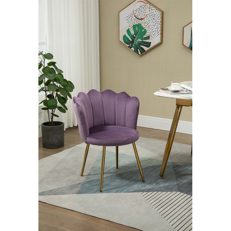 Fauteuil demi-tonneau de 22,8 po Marjeanne, Polyester mauve