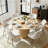 47" Fluted Round Dining Table For 6 With Thickened Edge & Cylindrical Base-65077360