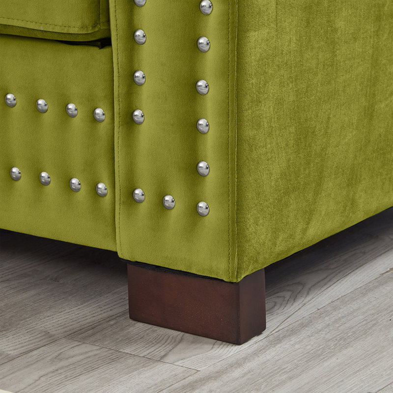 Causeuse en velours Modern, Vert