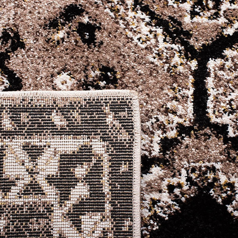 Tapis brun / noir Jaclyn Southwestern, Tapis de couloir 2 pi 3 po x 8 pi