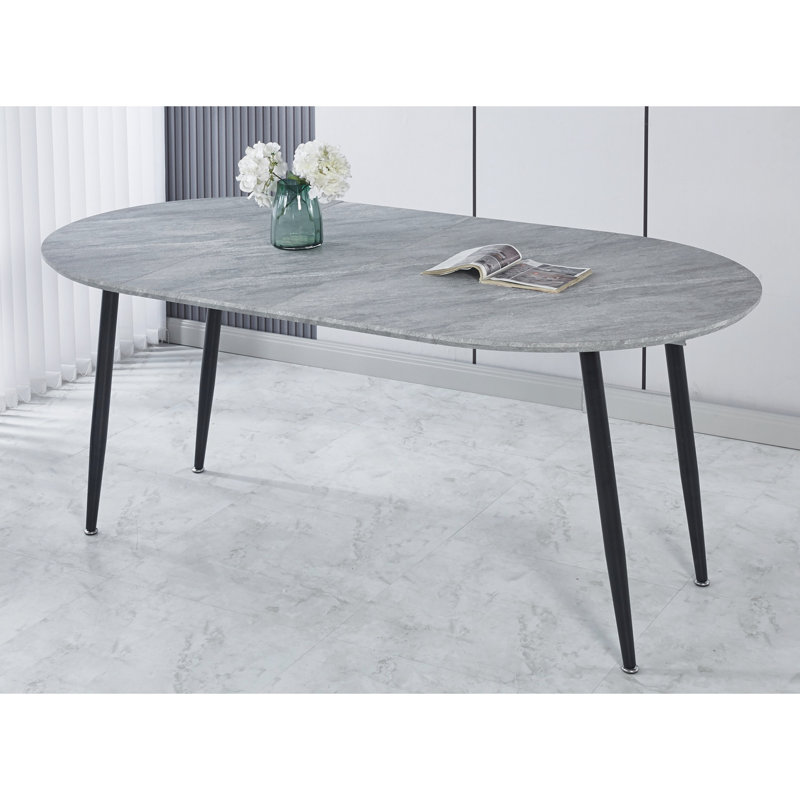 Table extensible grise avec pieds en métal pour de multiples espaces de bureau et de salle à manger - 39,45 po de largeur, 29,82 po de hauteur, 90,98 lb de conception spéciale, travail en hauteur, bien pensé