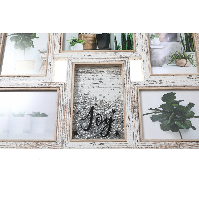Melannco 18 x 23 inch 12 Opening Photo Collage Frame, Displays Six 4x6 and Six 6x4 inch Photos, Light Gray