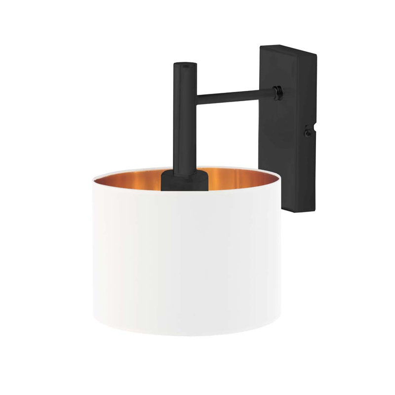 Kraig Steel Armed Sconce, Black, White