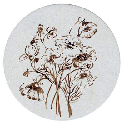 Laughing Floral Single Round Sandstone Coaster Create Your Own Set