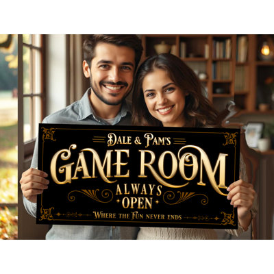 Patio Bar & Grill Sign Family Name Personalized On Metal