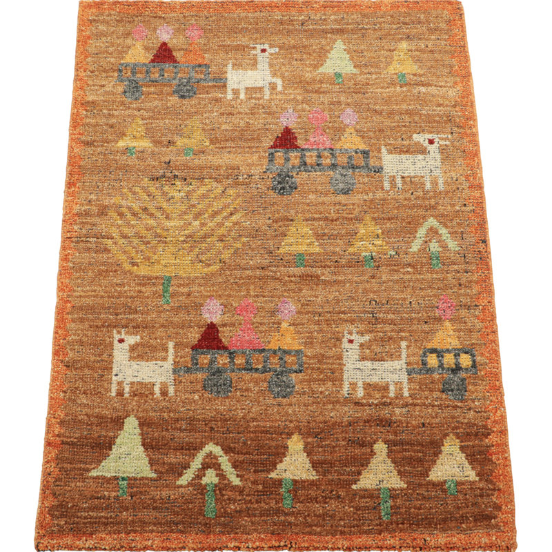 Burano Handmade Kilim Wool Geometric Area Rug, Rectangle 4' x 6'