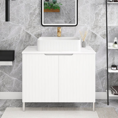 Boika Single Bathroom Vanity with Ceramic Top