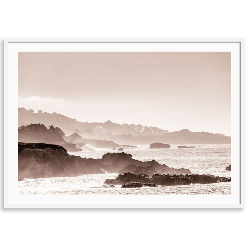 Moody Cliffs Print by Carly Tabak, White Wood, 44" W x 31" H