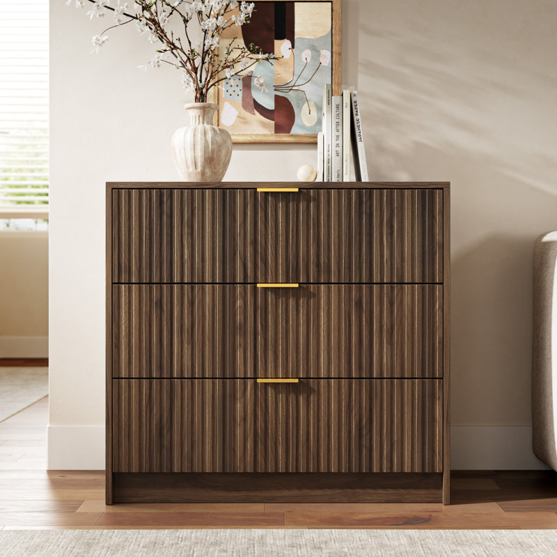 31.5" W 3 - Drawer Dresser, Dark Brown