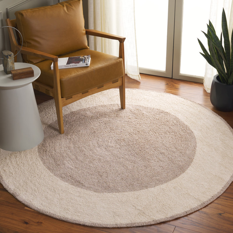Sirvon Handtufted Recycled Cotton Machine Washable Rug, Round 6'