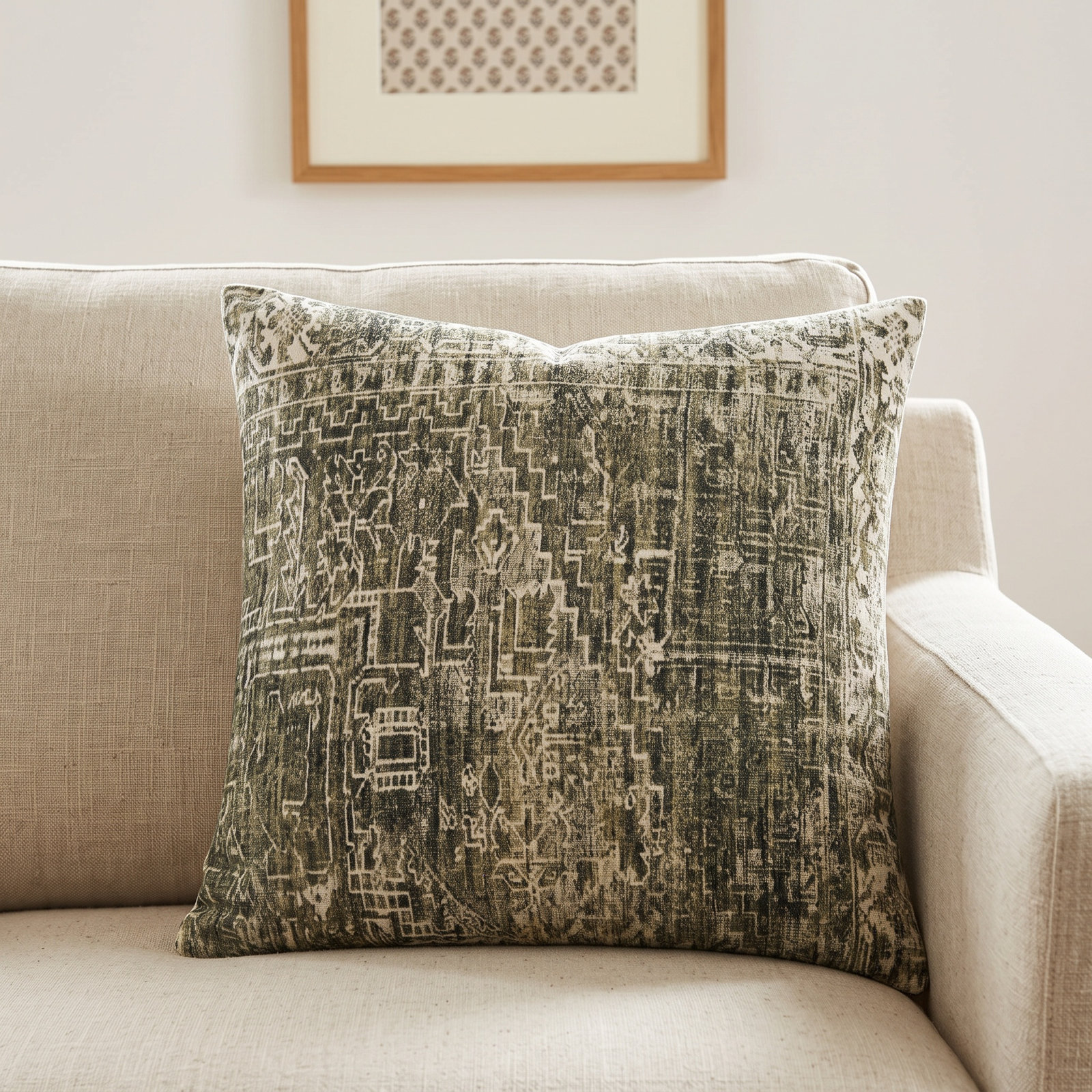 Galey Alix x Livabliss Toole Pillow Cover, 20"H x 20"W, Down, Green