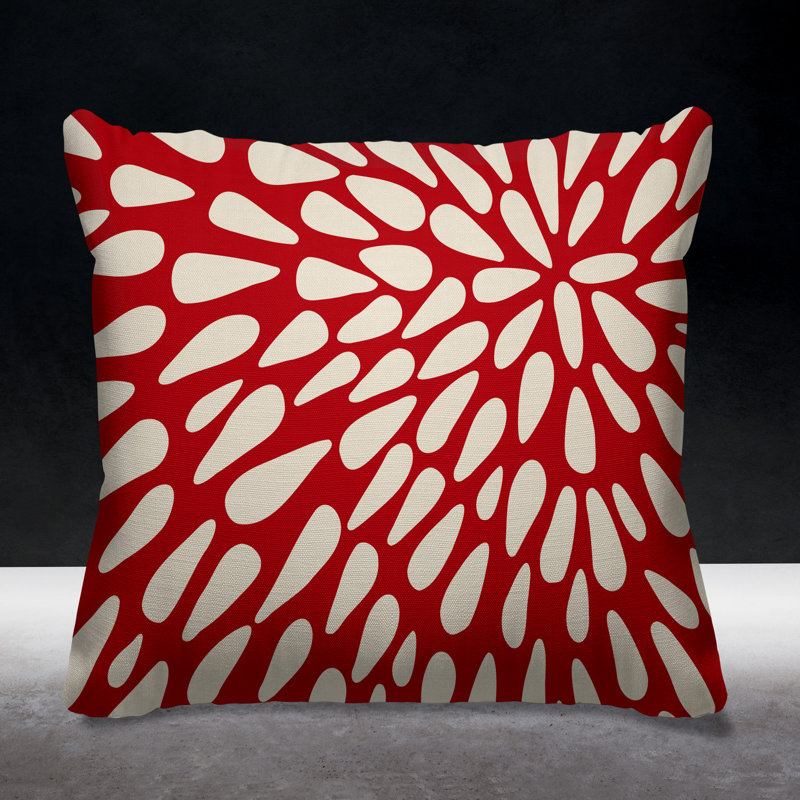 Eames Outdoor Reversible Throw Pillow, 17W" x 17H", Red