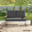 Coussins de siège d'extérieur 2 places avec coussins de patio gris foncé-1811514180